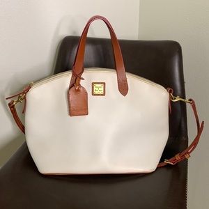 Dooney & Bourke White leather satchel/ crossbody.
